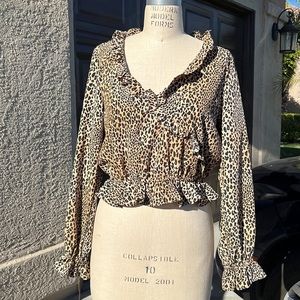 H&M Cheetah print blouse